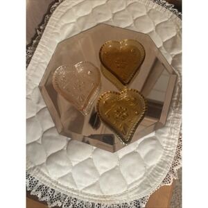 heart-shaped glass trinket dish By Tiara 3 Available
